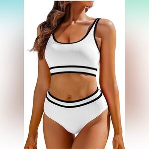NWT Chic White and Black Bikini Set